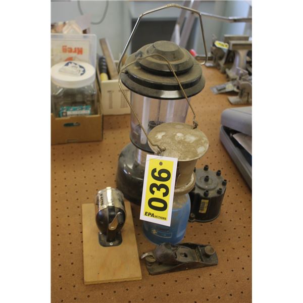 Mini planer, lanterns & wall mount pencil sharpener