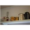 Image 4 : Antique tins & cans, lantern, and camp coffee pots