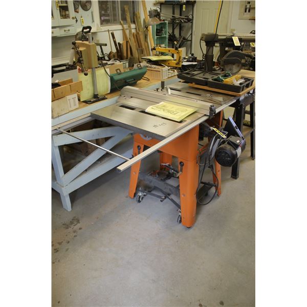 10" Rigid table saw & stand, mobile stand