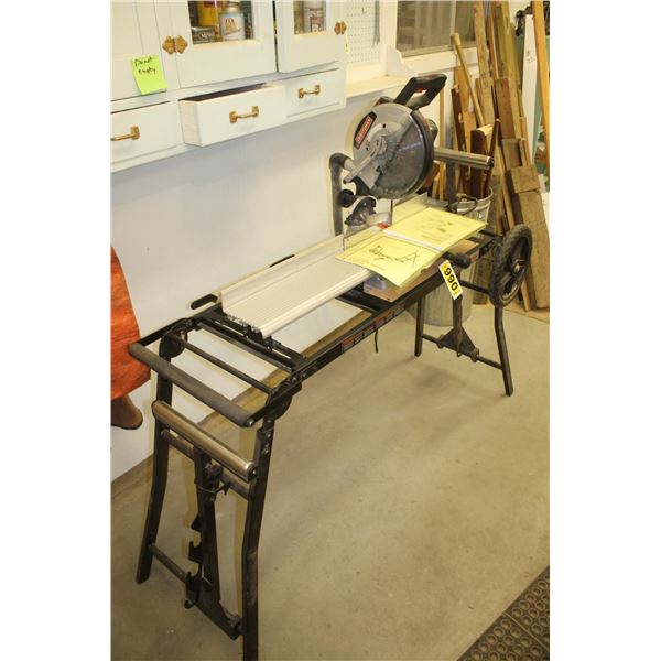 10" Craftsman compound mitre saw c/w wheels & stand