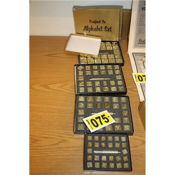 Leather alphabet die press, complete set in 3 sizes