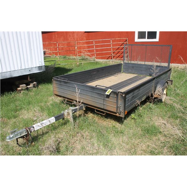 Approx. 12' single axle trailer, no visible serial #, nice condition