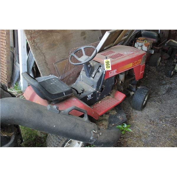 Rally 12Hp riding mower, c/w bagger