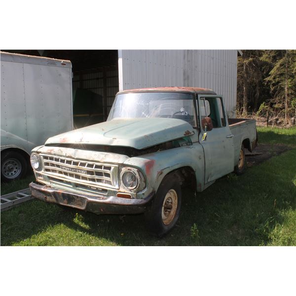 1960s IH 1/2 ton, six cyl, 3 spd, #18938C (not running)