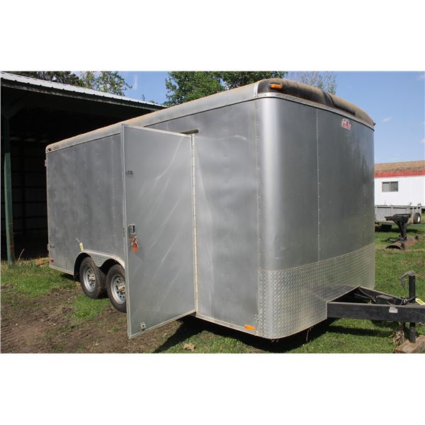 Cargo Mate, approx. 2010, #5NHUVL625AT424616, approx. 16' c/w spare, some shelving, side door and re