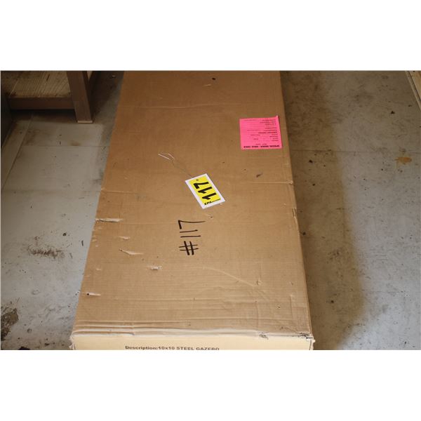 As new, 10' x 10' steel gazebo