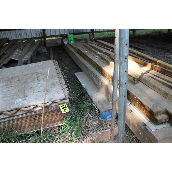 Wood boat dock c/w 4- pipe stands