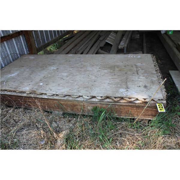 1- lift of approx. 3/8 plywood