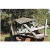 Image 2 : Old truck box wagon and picnic table c/w bed frame