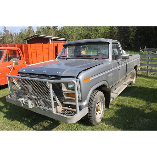 Approx. 1981 Ford F150 4x4 Reg. cab, 6 cyl. 4 spd, showing 51,892 km, c/w front winch and spare, #2F
