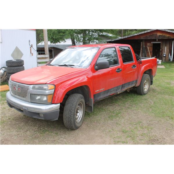 2004 GMC Canyon, red pickup truck, 4x4, running 341,279km, # 1GTDT136748191003