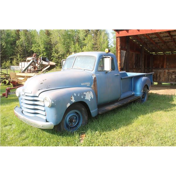 1950s Chev 1430 truck, 6 cyl. Standard, good body, was shedded, #314316479, Model 1434