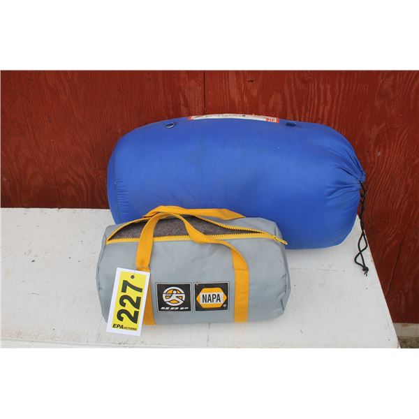 Sleeping bag, Napa bag and Table