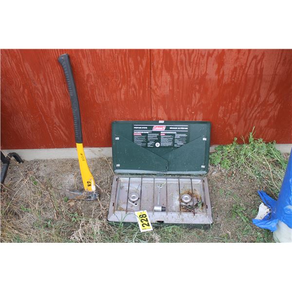 Camp stove and axe