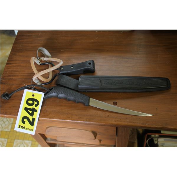 Sling shot and boning knife