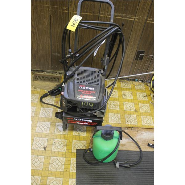 Craftsman gas pressure washer and green sprayer