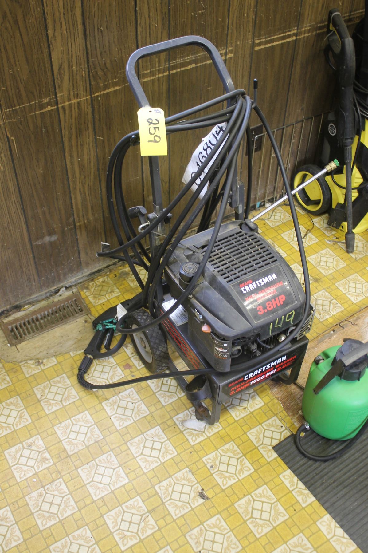 Craftsman gas pressure washer and green sprayer