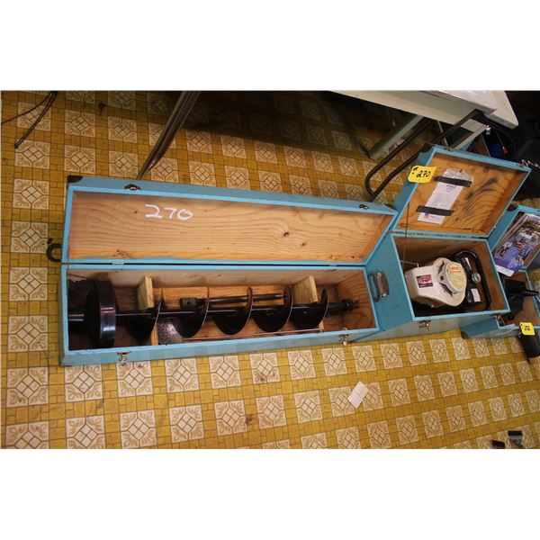 Tecumseh gas ice auger c/w box