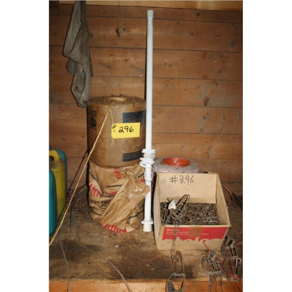 3- rolls of twine, Nails and 3 traps