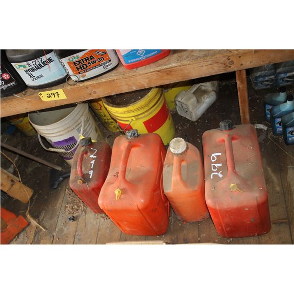 3- Jerry cans and misc. oils