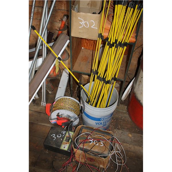2- Battery fencers c/w wiring and fence stays