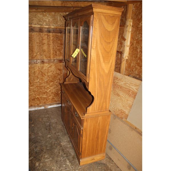 Wood China cabinet c/w glass front