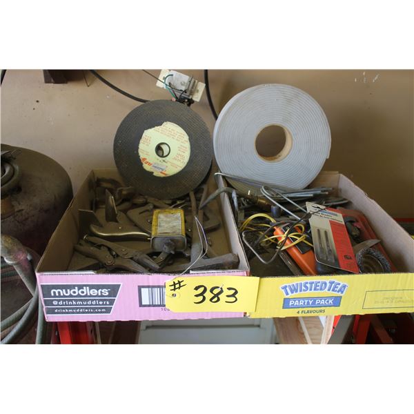 Box of clamps & misc. tools