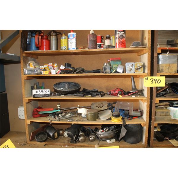 2- Wood shelf units c/w contents