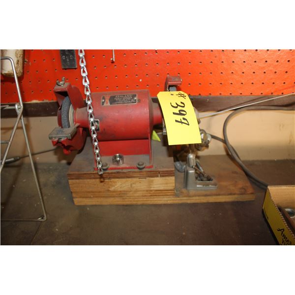 Red bench grinder
