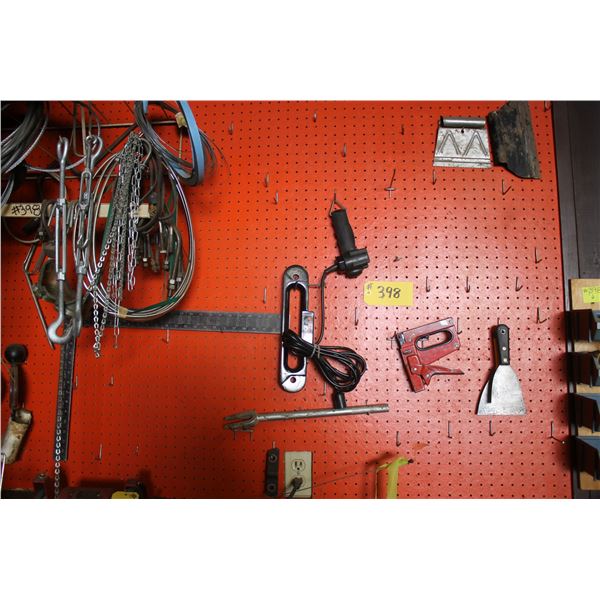 Misc. items on peg board winch control (Does not go)