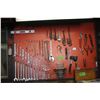 Image 1 : Contents on peg board- Wrenches, pliers, pipe wrenches etc.