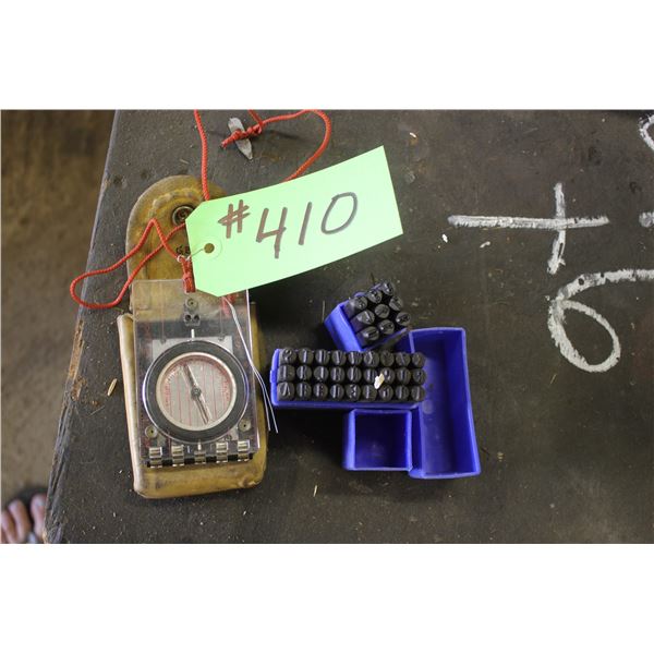 Number and punch set and compass