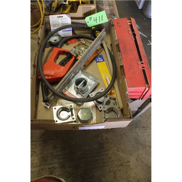 Set of road flares, tie downs and misc.