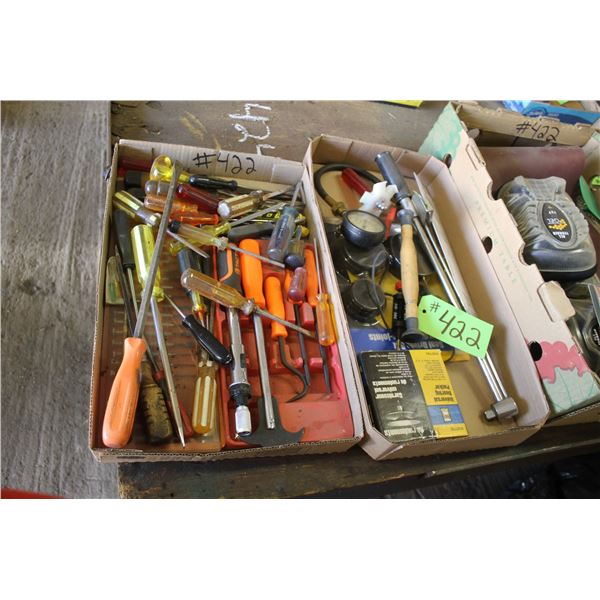 Torch wrench, gauges, screwdrivers and misc. tools