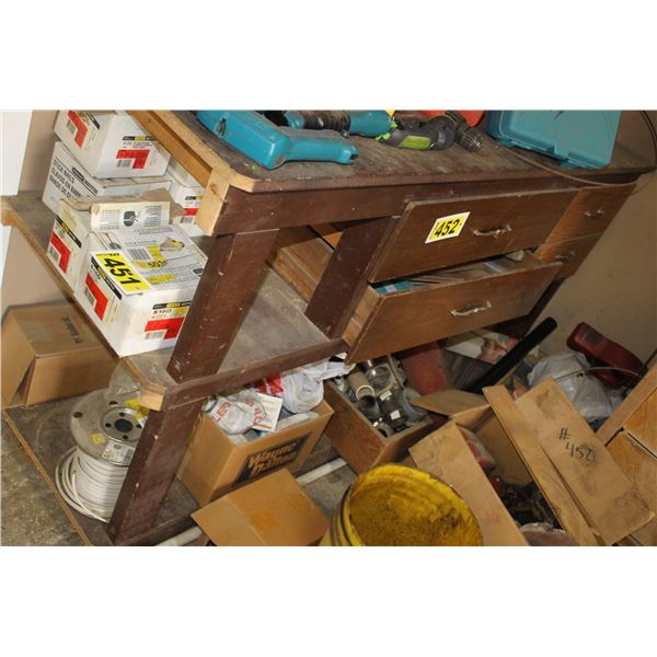 Brown counter c/w elec., fittings, gaskets, old motor and misc.