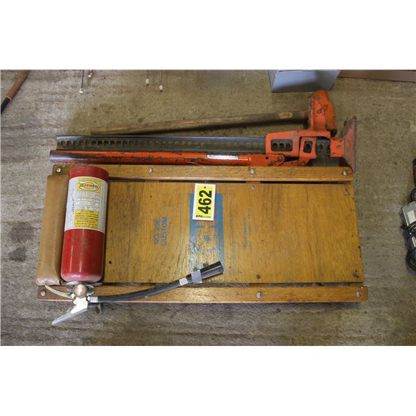 Jack-all, floor creeper and sledge hammer