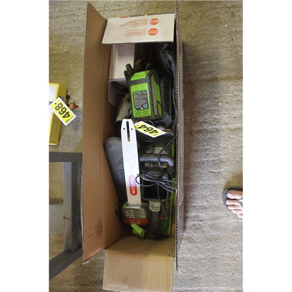 Greenworks battery operated chain saw