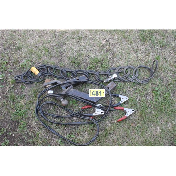 2- Trailer hitches, booster cables and ext. cord