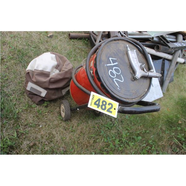 Small sandblaster and blasting helmet