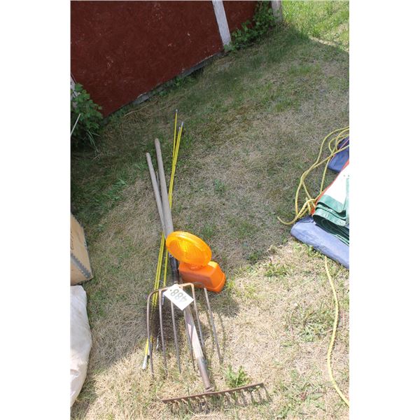 Fork, rake, chimney cleaner, flasher, etc.