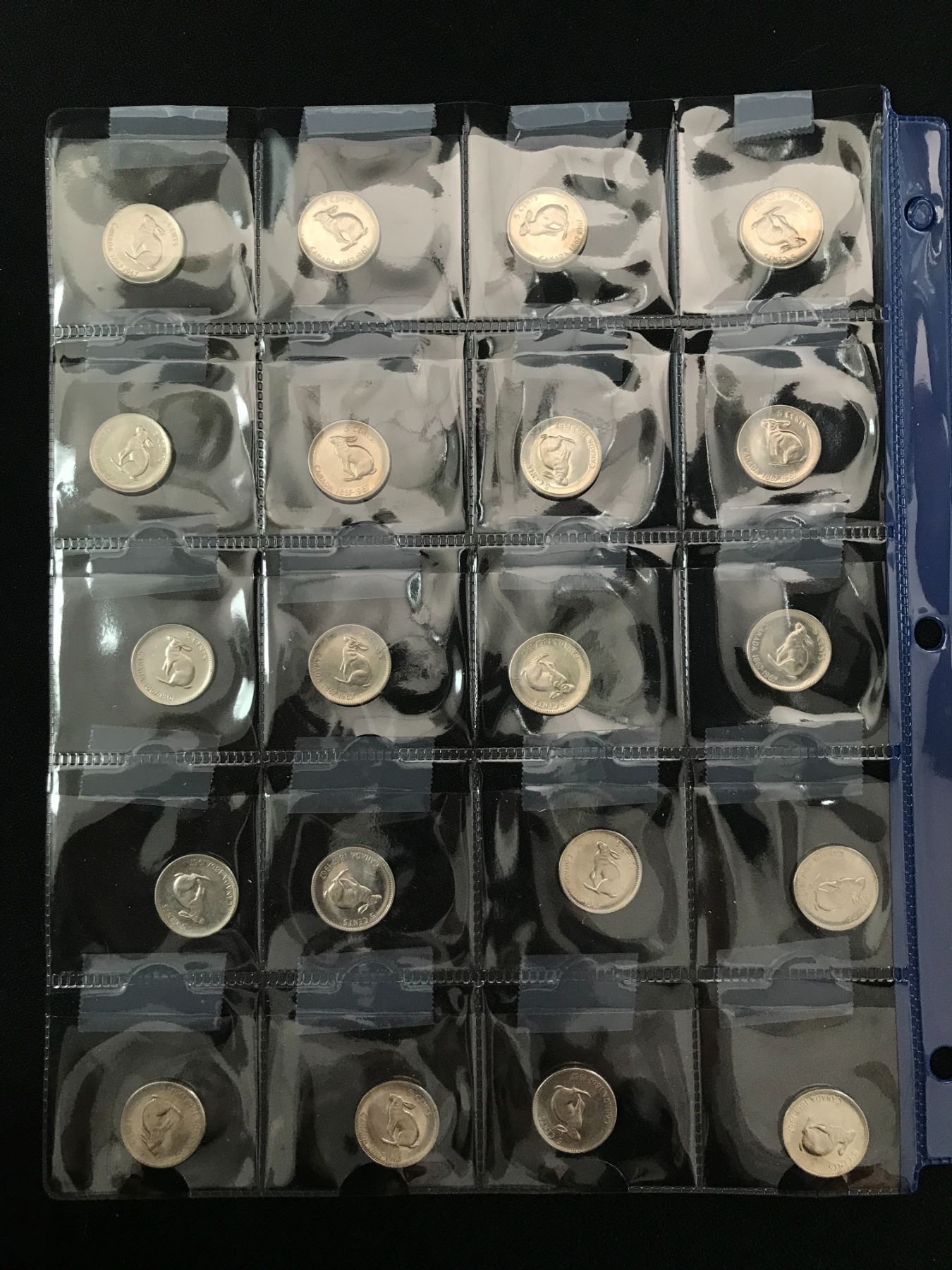 LOT OF 20 Canada 1967 Centennial 5 Cents Rabbit Nickel