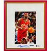 Image 2 : LeBron James Autographed Framed 6x9 Photo Cleveland Cavaliers Auto Grade Gem Mint 10 Beckett