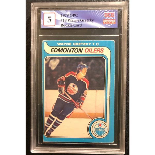 1979 0-PEE-CHEE #18 WAYNE GRETZKY ROOKIE CARD GCG  GRADED 5