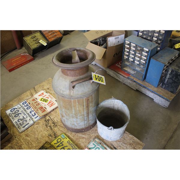 Cream can and bucket
