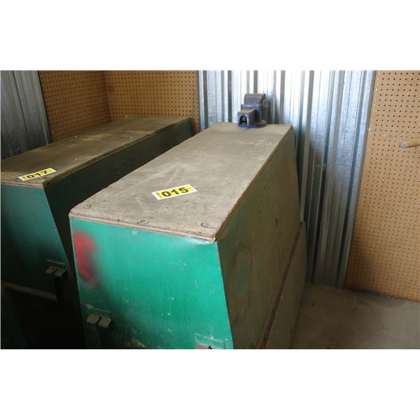 Work site job box with vise.