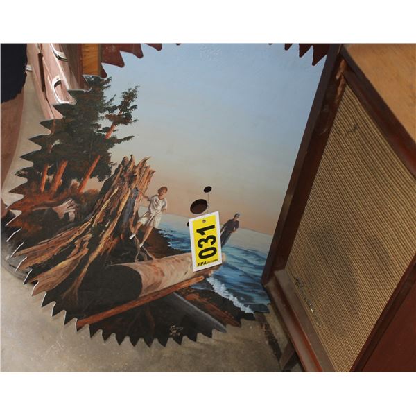 Saw blade with picture on it.