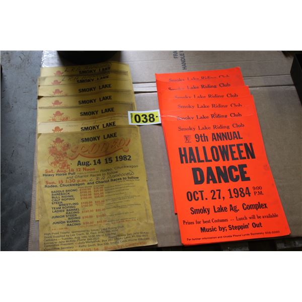 Old posters (7) Smoky Lake Rodeo 1982, (11) Smoky Lake Riding Club 1984.