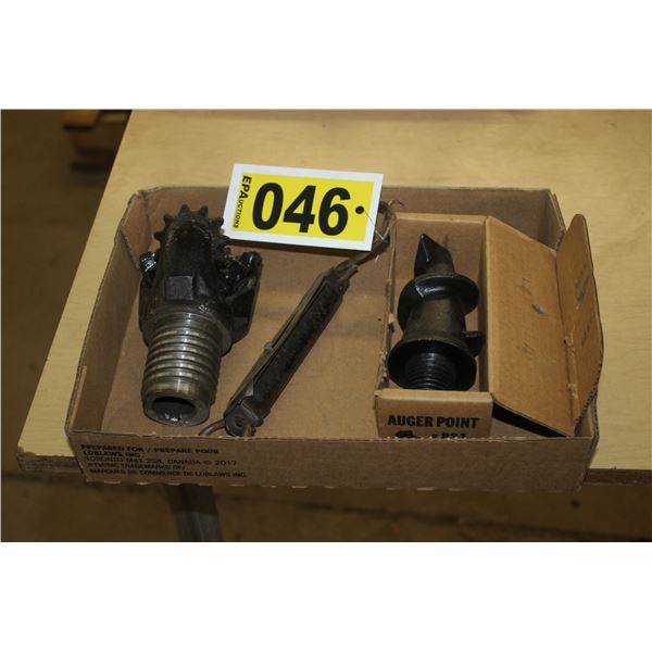 Rock drill bit, small scale and auger bit.