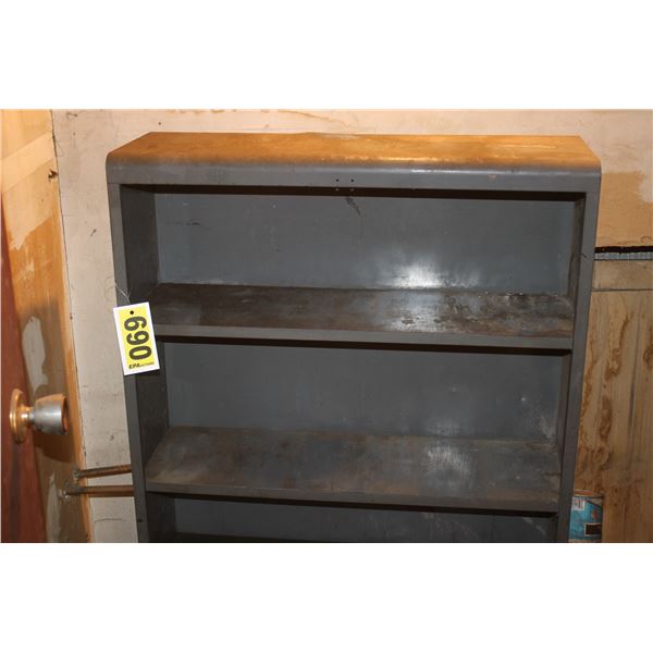 Small metal cabinet.
