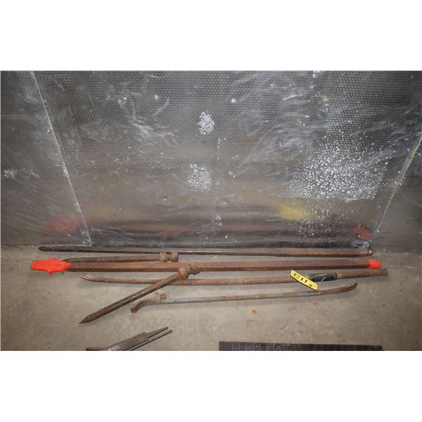 Pry bar,  wrenches, & Jack hammer bits